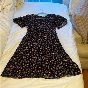 LAST CHANCE SALE! Floral Black Midi Dress